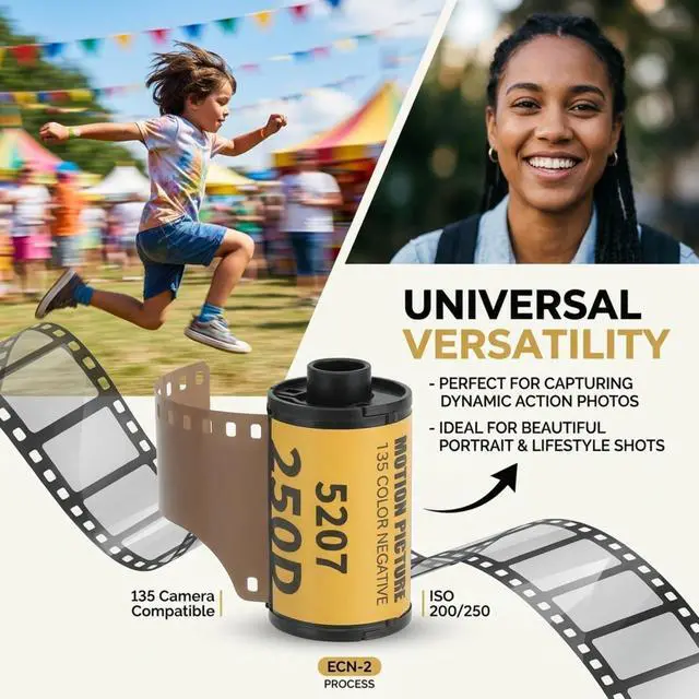 Alt view image 5 of 6 - 35mm Color Print Film, 35mm Film Colour Wide Exposure Range ECN 2 Film Roll Camera Film for 135 Camera (8 Sheet)