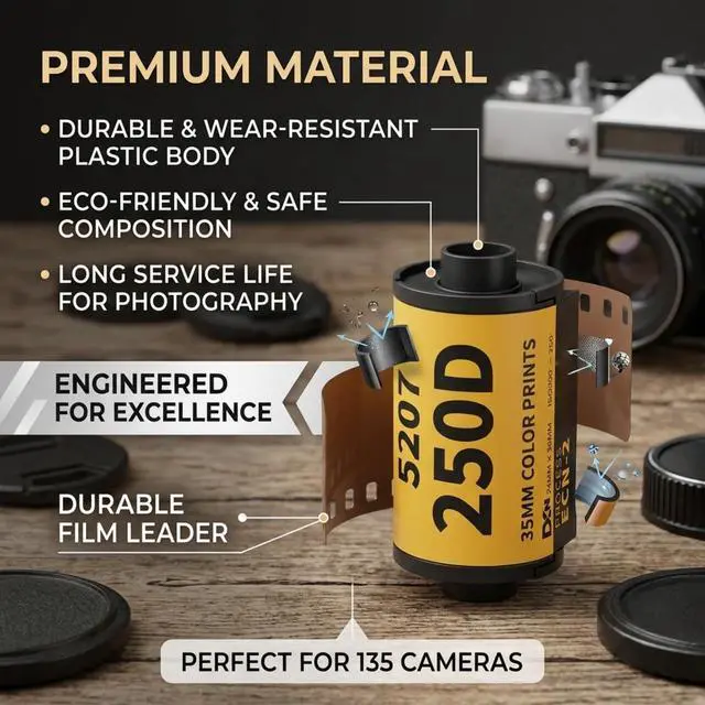 Alt view image 6 of 6 - 35mm Color Print Film, 35mm Film Colour Wide Exposure Range ECN 2 Film Roll Camera Film for 135 Camera (8 Sheet)