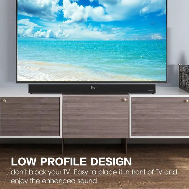 Alt view image 5 of 6 - 36 Inch 2.1 Sound Bar for TV with Dual Built-in Subwoofers | 140W all-in-one soundbar with dual built-in subwoofers, 4 EQ modes, HDMI ARC, Optical, AUX, USB & Bluetooth 5.0