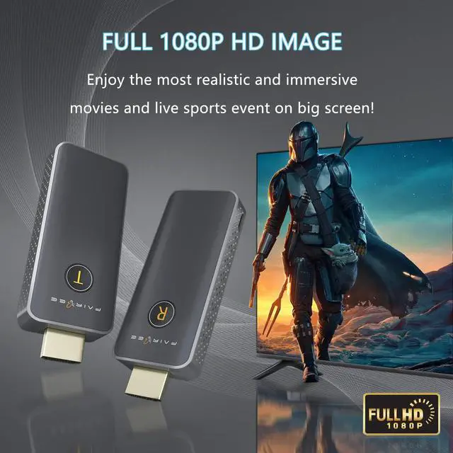 Alt view image 5 of 6 - Wireless HDMI Transmitter and Receiver, 4K Decode 1080P Output, Plug&Play Portable HDMI Wireless Extender Kit, Support 5.8G/2.4G @60Hz/100ft (1)