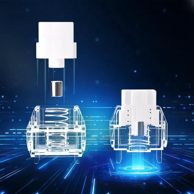 Alt view image 4 of 6 - Rock HE Magnetic Switches, 0.005mm Ultra High Precision RT Hall Effect Linear Switch 48g RGB Gift Spacebar Magnetic Keyboard Switches (110pcs)