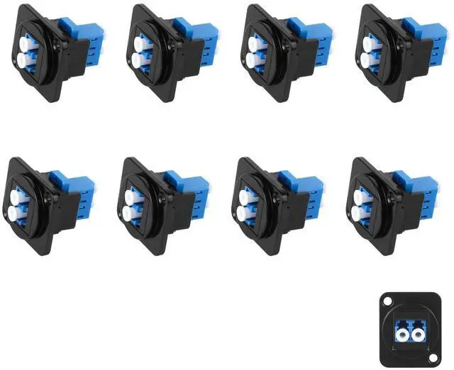 Main image of 8pcs LC to LC Fiber Panel Mount Adapter Duplex Singlemode | LC-LC Fiber Optic Keystone Connector Socket Module, XLR Panel/D-Panel Mount, for Fibre Optic Network LAN Integrated Cablin