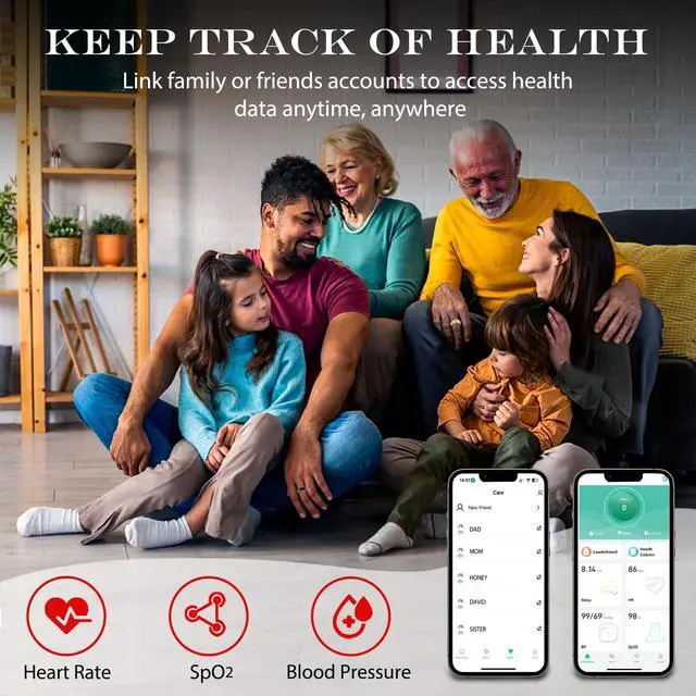 Alt view image 2 of 6 - Smart Health Ring Fitness Tracker for Men Women, Sleep, Stress & Activity Monitoring, IP68 Waterproof, Long Lasting Battery, No Subscription Fees, Compatible with iOS & Android, Black 6