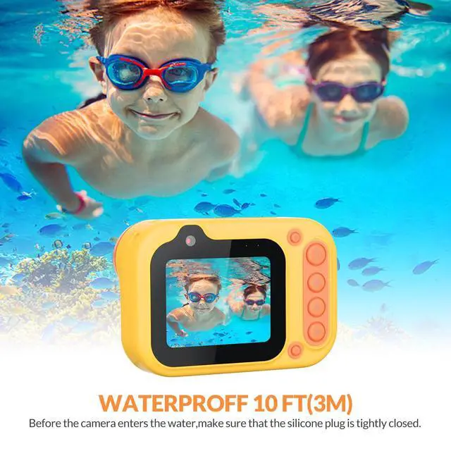 Alt view image 4 of 6 - Kids Underwater Camera, 1080P HD Waterproof Digital Camera with 2.4" IPS Screen, Birthday Gifts for Boys Girls Children, Toddler Cameras Toys for 3 4 5 6 7 8 9(Yellow)