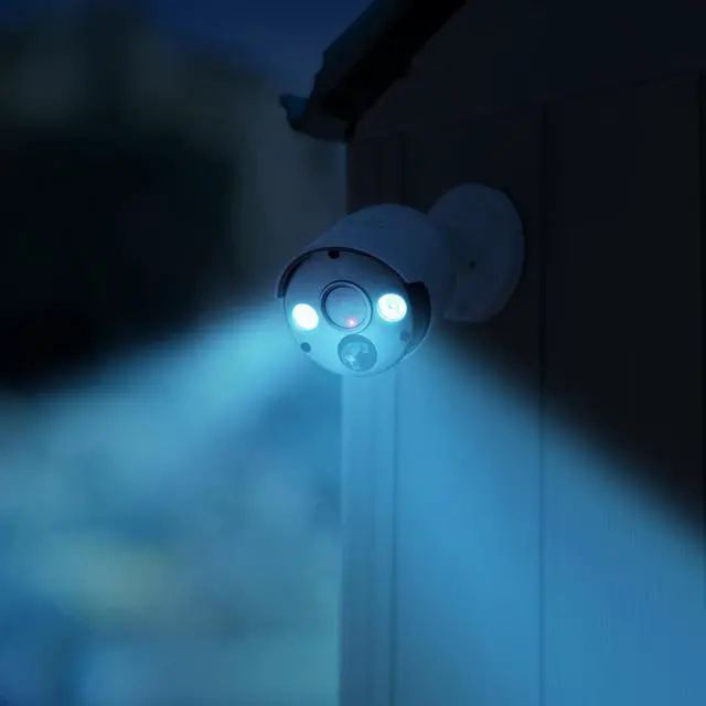 Alt view image 3 of 6 - Outdoor Motion Sensor Light with Realistic Camera Design, Two 100 Lumen LED Lights, Continuous Blinking LED Light, Weather-Resistant IP44 Design, Realistic Look, No Wiring Needed