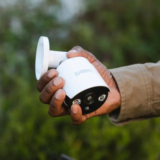 Alt view image 6 of 6 - Outdoor Motion Sensor Light with Realistic Camera Design, Two 100 Lumen LED Lights, Continuous Blinking LED Light, Weather-Resistant IP44 Design, Realistic Look, No Wiring Needed