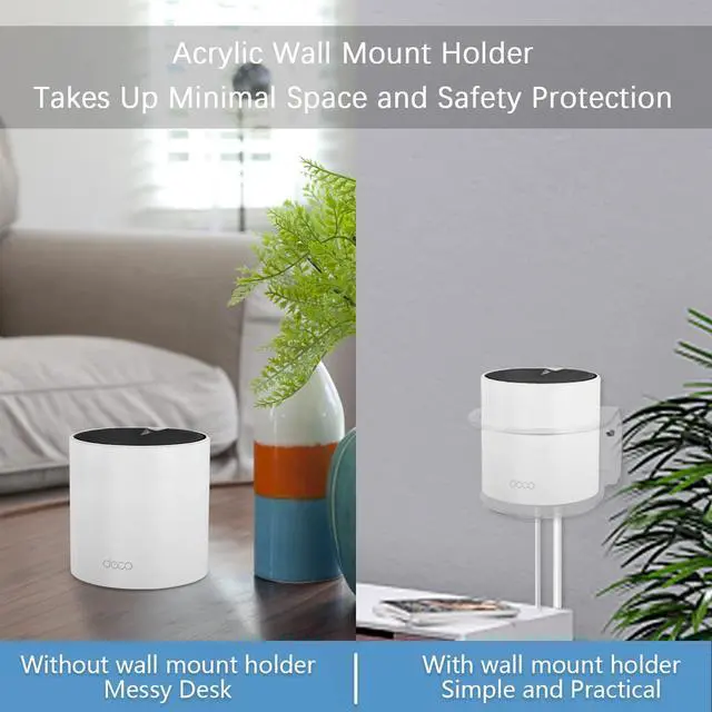 Alt view image 2 of 6 - Acrylic Wall Mount for TP-Link Deco X55 AX3000 WiFi 6 Mesh System(Deco X55), X55 Pro, X20, X60, X68 (AX3000,AX1800,AX3600), 2 Pack