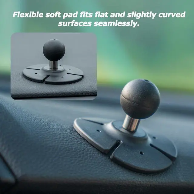 Alt view image 5 of 6 - 1 inch Sticky Ball Mount with VHB Adhesive TPU Pad | Compatible with RAM B-Size Double Socket Arm, Residue-Free Dashboard Base for Car Smartphone Holder and GoPro Action Camera