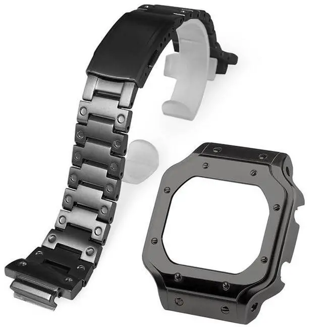 Main image of DW5600 Case Band Mod Kit, Stainless Steel Strap Case Bezel with Face Nails Compatible with Casio G-shock DW5600, GB5600, GW-B5600, GWX5600, DW5025/ DW5700/ DW5735/ DW5750 (Black)