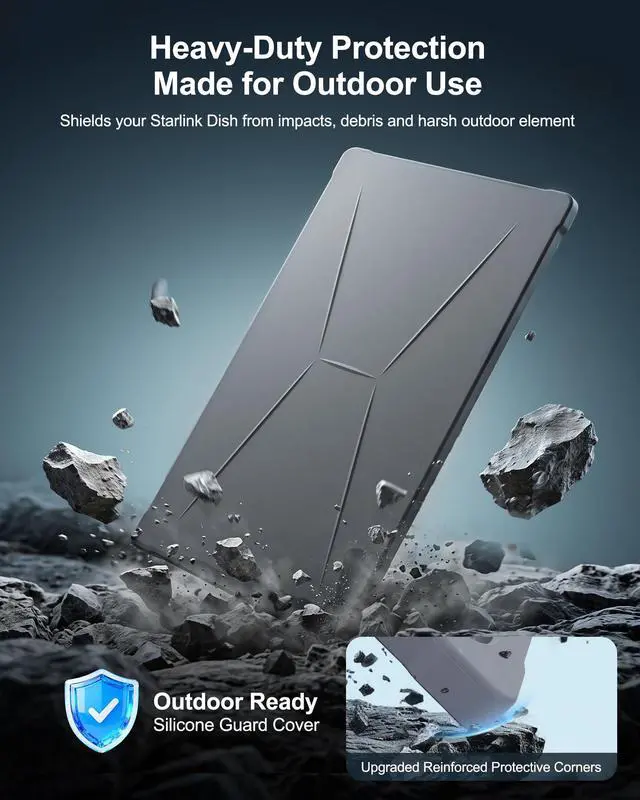 Alt view image 3 of 6 - Silicone Protective Cover Case for Starlink Gen3/4/4X Standard | Exclusive UV Tech 1.8x Longer Life, Honeycomb Cooling, Reinforced Corners, Weatherproof, Zero Signal Loss for Outdoor Rooftop