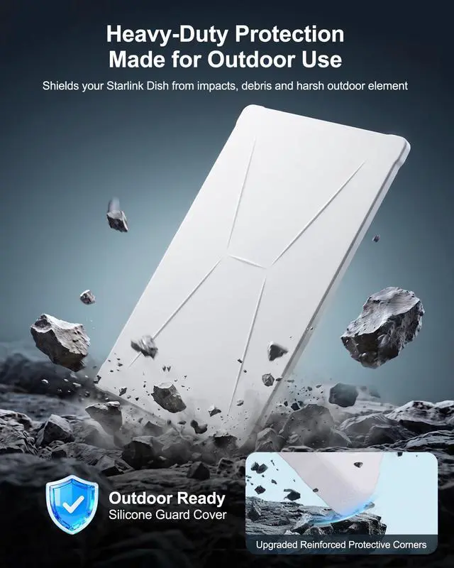 Alt view image 3 of 6 - Silicone Protective Cover Case for Starlink Gen3/4/4X Standard | Exclusive UV Tech 1.8x Longer Life, Honeycomb Cooling, Reinforced Corners, Weatherproof, Zero Signal Loss for Outdoor Rooftop