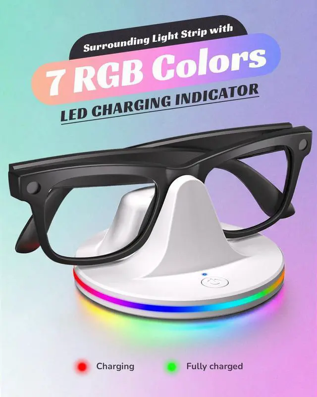 Alt view image 2 of 6 - Charging Stand for RayBan Meta Gen2,Smart Glasseses Charging Dock | Compatible with Rayban Meta/Wayfarer/Skyler/Headliner/Oakley HSTN,Smart Glasses Charger with RGB Light