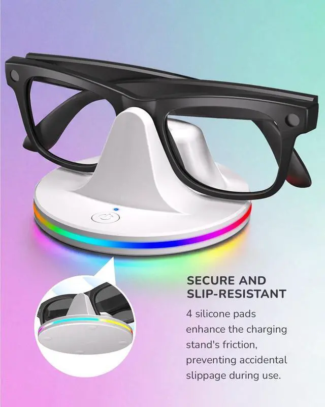 Alt view image 4 of 6 - Charging Stand for RayBan Meta Gen2,Smart Glasseses Charging Dock | Compatible with Rayban Meta/Wayfarer/Skyler/Headliner/Oakley HSTN,Smart Glasses Charger with RGB Light