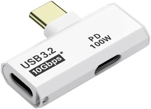 Main image of USB C 3.2 Adapter 10Gbps USB C Male to Female with 100W PD Power Supply Adapter for Laptop Tablet Phone - White