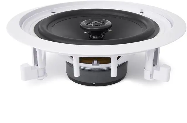 Alt view image 4 of 6 - Pair Flush 8 Mount In-wall In-ceiling 2-Way Home Speaker System Spring Loaded Quick Connections Dual Polyprone Cone Polymer Tweeter Stereo Sound 250 Watts (PDIC1681RD)