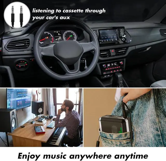 Alt view image 5 of 6 - USB Cassette Player Tape to MP3 Converter, Portable Cassette Tape Player to Digital Converter with Earphones, Auto RewindNo Computer Required