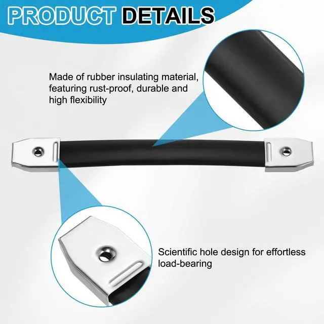 Alt view image 3 of 6 - 9.9 Inches Speaker Cabinet Strap Handles, Handle Pull Metal Caps Buckle Grasp Strap Hardware for Speaker Flight Case, Silver