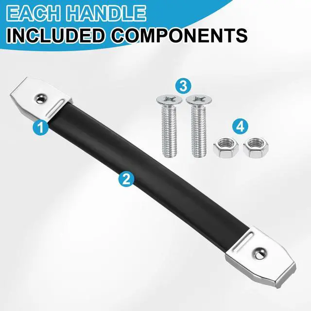 Alt view image 5 of 6 - 9.9 Inches Speaker Cabinet Strap Handles, Handle Pull Metal Caps Buckle Grasp Strap Hardware for Speaker Flight Case, Silver