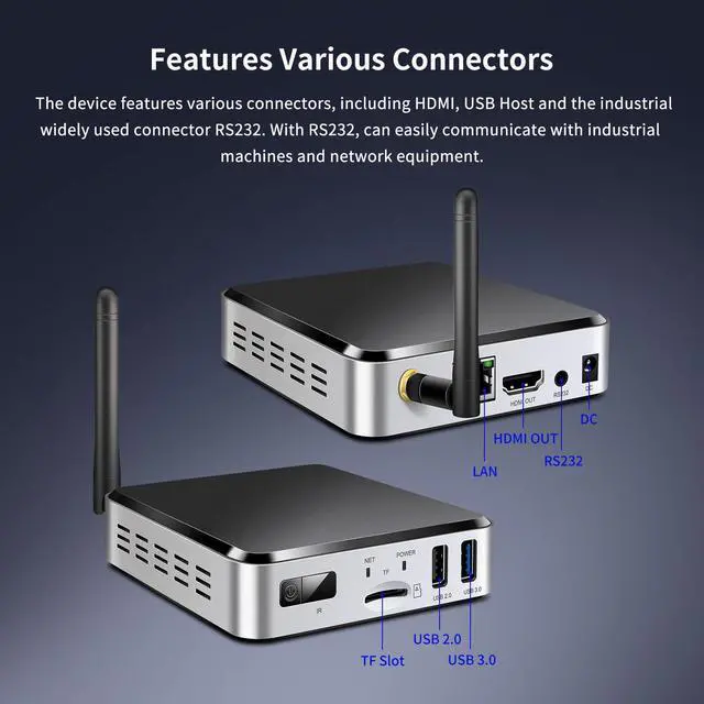 Alt view image 2 of 6 - Geniatech Android 11 Smart TV Box HD 4K, HDMI Digital Signage Player, Mini PC 4G WiFi Bluetooth Video Player for Industrial/Commercial Advertising Menu Display