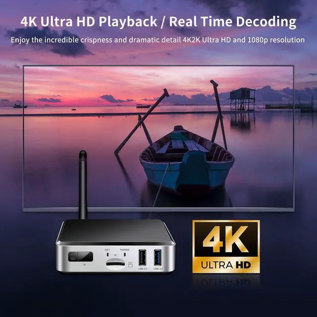 Alt view image 4 of 6 - Geniatech Android 11 Smart TV Box HD 4K, HDMI Digital Signage Player, Mini PC 4G WiFi Bluetooth Video Player for Industrial/Commercial Advertising Menu Display