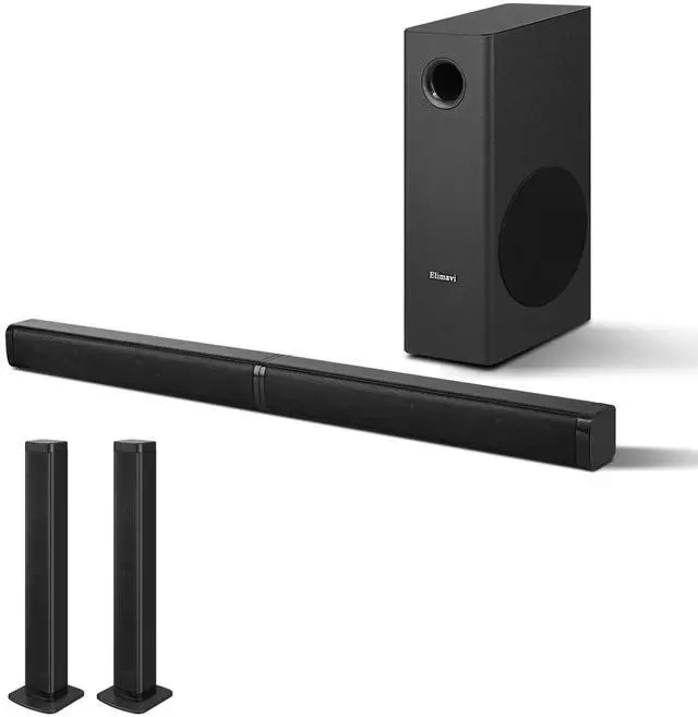 Main image of 2.1 Channel Soundbar with 5.5-Inch Subwoofer, Detachable Speakers | 120W Peak Power, Bluetooth 5.3 and RCA, Four 2-Inch Full-Range Drivers, for TV, PC Gaming and Home Theater