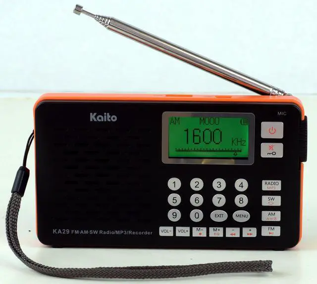 Main image of KA29 All in one World Receiver, with Recorder, AM FM SW Radio and MP3 Player(Black)