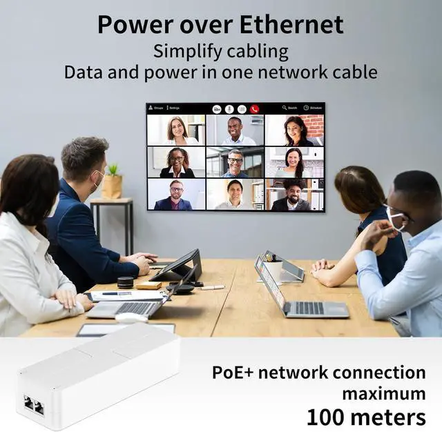 Alt view image 6 of 6 - 2.5Gb PoE+ Injector, 90W | IEEE 802.3bt/at/af, 2.5Gbps & 1000Mbps High Speed, 100m Transmission, Plug & Play, For PTZ Cameras, WiFi 6 AP, VoIP Phone