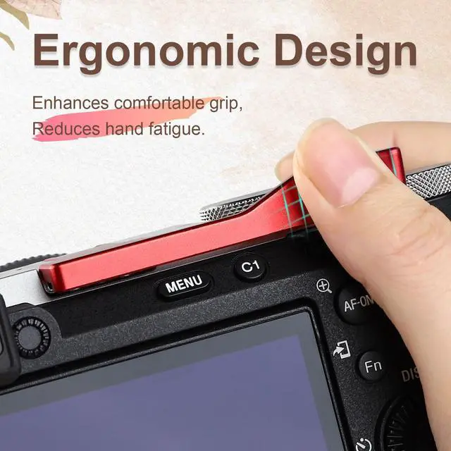 Alt view image 4 of 6 - Thumb Hand Grip for Sony 7Cii A7CR Camera Accessories Red Metal Hot Shoe Thumb Up Rest Hand Grip THB-S7CR-R