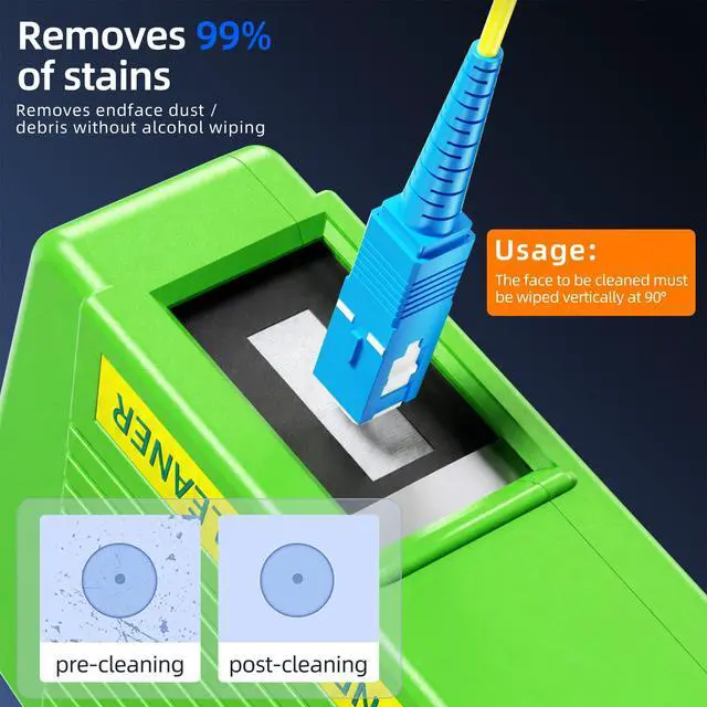 Alt view image 5 of 6 - Fiber Cleaner - Fiber Tools for 1.25mm/2.5mm Fiber Optic connectors Cleaning Compatible with SC/ST/FC/LC/MU connectors,One Click Cleaner, Over 500 Cleans
