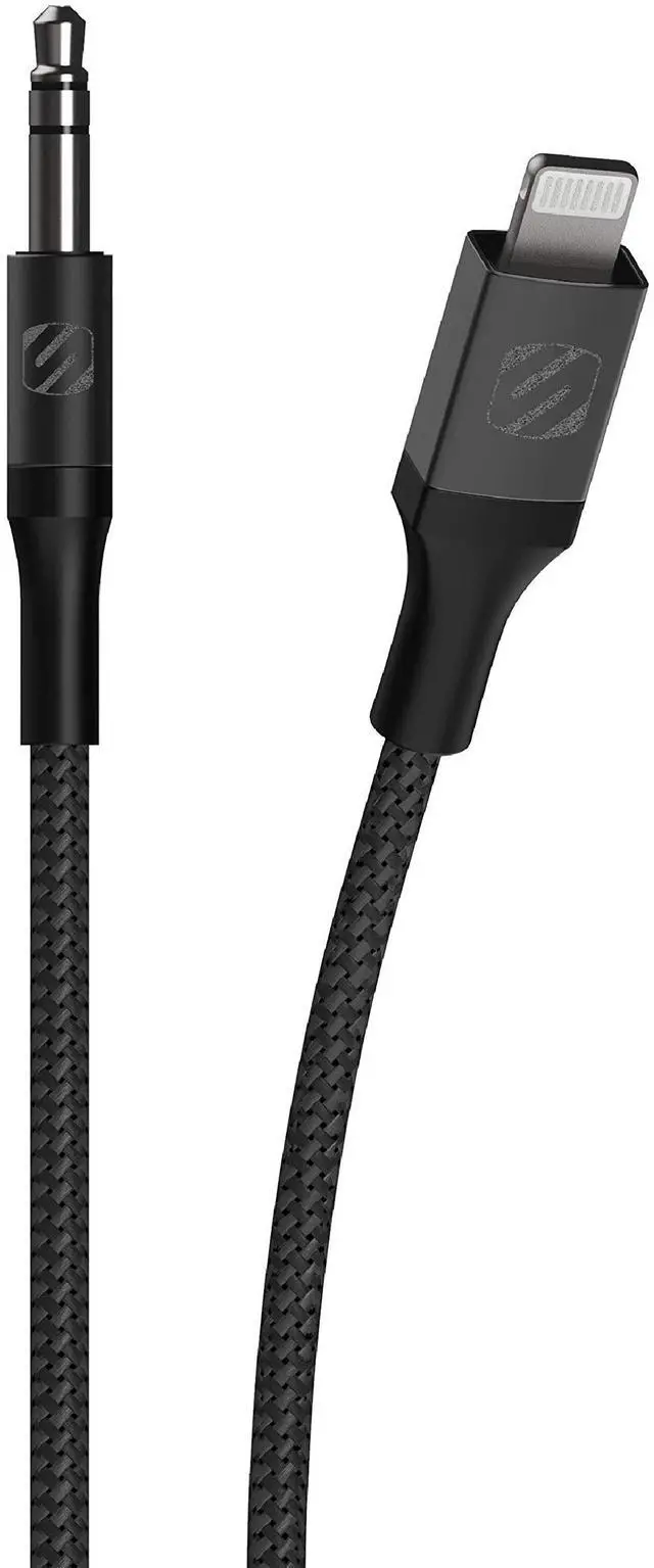 Main image of i3AUXB4SG-SP MFi Certified Hookup Premium Lightning to AUX Braided Audio Cable, 4 Feet, Space Gray