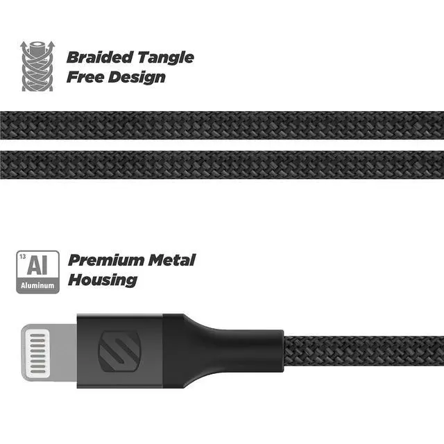Alt view image 2 of 2 - i3AUXB4SG-SP MFi Certified Hookup Premium Lightning to AUX Braided Audio Cable, 4 Feet, Space Gray