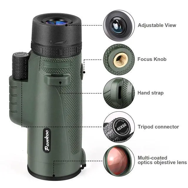 Alt view image 2 of 6 - 40X60 Monocular Telescope with Smartphone Holder & Upgraded Tripod, 2025 BAK4 Prism FMC Monoculars for Adults, HD Monocular Scope for Bird Watching Hiking Concert Camping Travelling