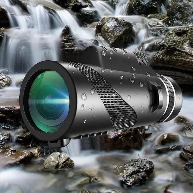 Alt view image 3 of 6 - Monocular Telescope with Smartphone Adapter, HD BAK-4 Prism, Handheld Monoculars for Adults Bird Watching Hunting Hiking, Black