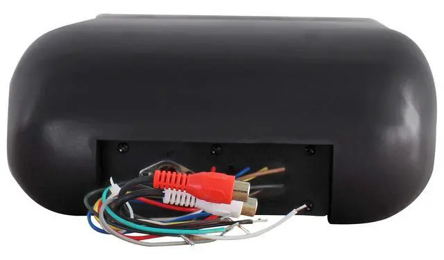 Alt view image 4 of 6 - RMH200B Black Single DIN Marine Radio Waterproof Gimbal Housing | Pre-Wired Harness, UV Resistant, Spring Loaded Flip-Up Door, Stainless Steel Hardware, Universal Fit