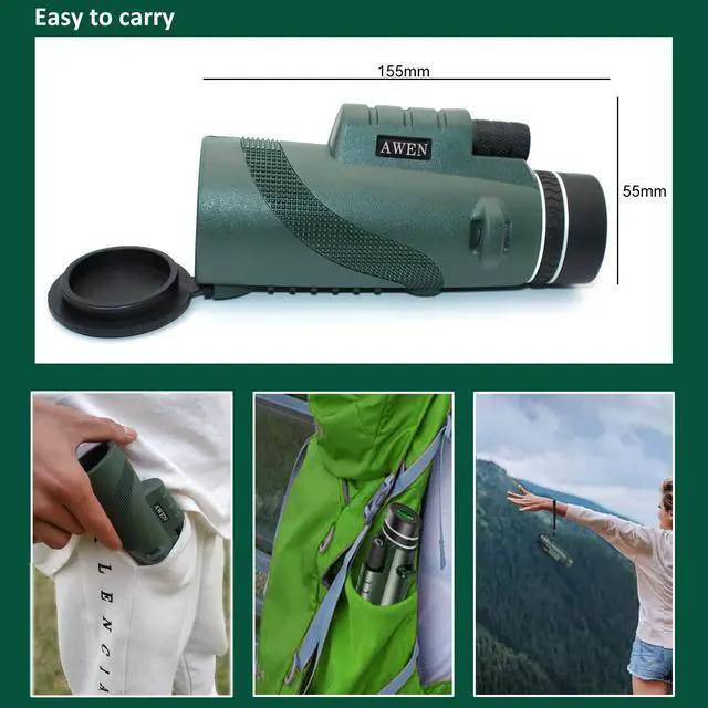 Alt view image 5 of 6 - 40X60 Monocular Telescope High-Power Low-Light-Vision - for Adults with Smartphone Holder-for Stargazing Bird Watching Hunting Hiking Camping Gifts for Man