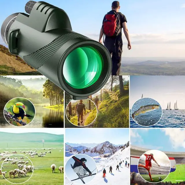 Alt view image 6 of 6 - 40X60 Monocular Telescope High-Power Low-Light-Vision - for Adults with Smartphone Holder-for Stargazing Bird Watching Hunting Hiking Camping Gifts for Man