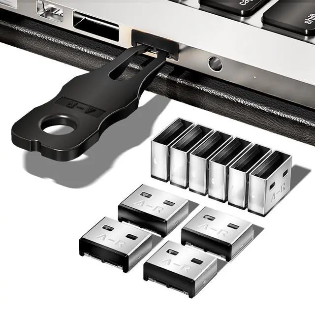 Main image of USB-A Port Locks 100-Pack 10 Keys Dust-Proof&Physical Security Black | PHYSICAL SECURITY Insert, Dual-keyhole Damage-free Removal, Dust&Waterproof, for Server Rack, Data Center, IT Enterprise