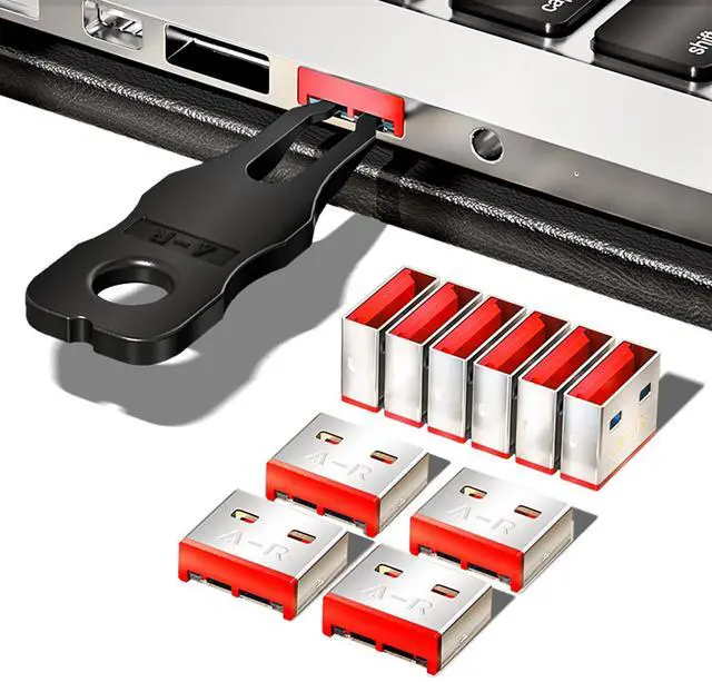 Main image of USB-A Port Locks 100-Pack 10 Keys Dust-Proof&Physical Security Red | PHYSICAL SECURITY Insert, Dual-keyhole Damage-free Removal, Dust&Waterproof, for Server Rack, Data Center, IT Enterprise