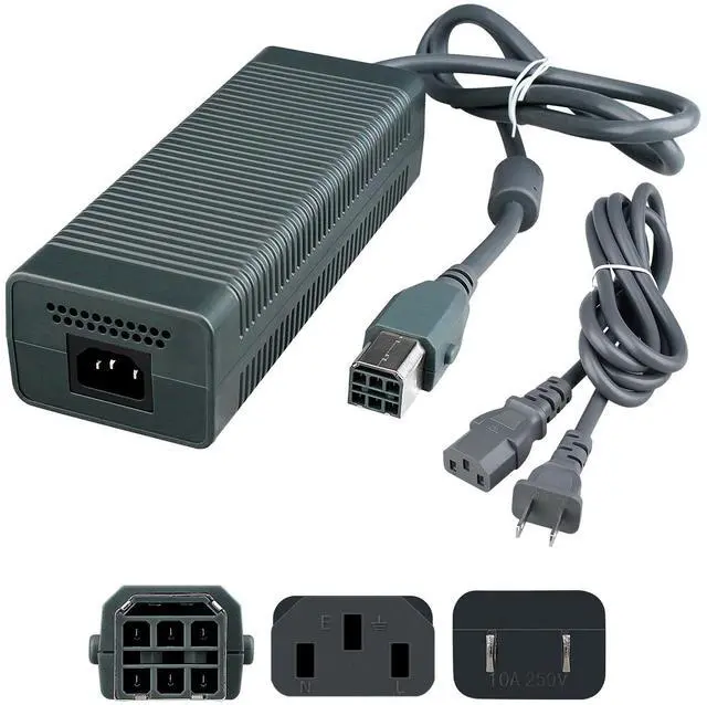 Main image of 100-240V 203W US Plug AC Adapter Power Supply Brick Cable Cord for Microsoft Xbox 360 Console