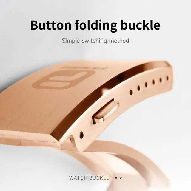 Alt view image 4 of 6 - Adjustable 316L Stainless Steel Fold Watch Buckle 18mm 20mm 22mm Double Lock Button For Rubber Stainless Wristband