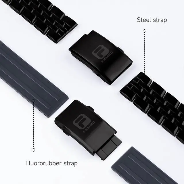 Alt view image 3 of 6 - Adjustable 316L Stainless Steel Fold Watch Buckle 18mm 20mm 22mm Double Lock Button For Rubber Stainless Wristband