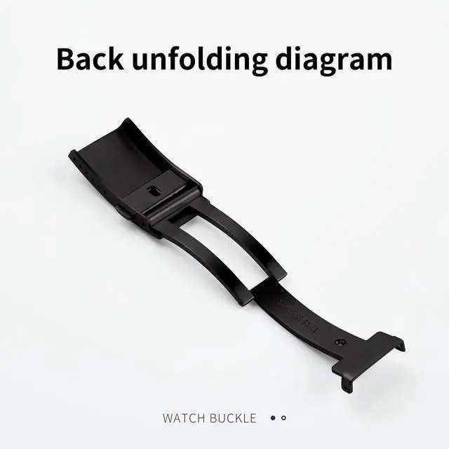 Alt view image 6 of 6 - Adjustable 316L Stainless Steel Fold Watch Buckle 18mm 20mm 22mm Double Lock Button For Rubber Stainless Wristband