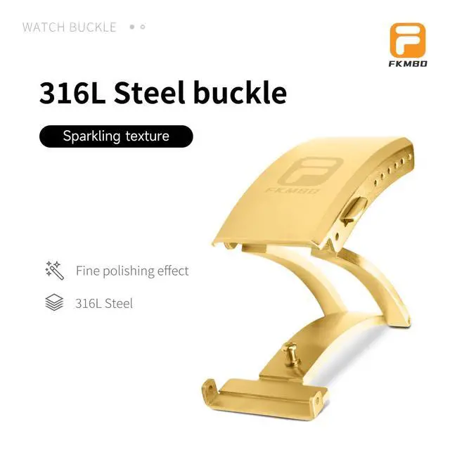 Alt view image 2 of 6 - Adjustable 316L Stainless Steel Fold Watch Buckle 18mm 20mm 22mm Double Lock Button For Rubber Stainless Wristband