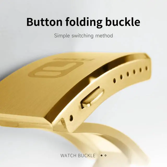 Alt view image 5 of 6 - Adjustable 316L Stainless Steel Fold Watch Buckle 18mm 20mm 22mm Double Lock Button For Rubber Stainless Wristband