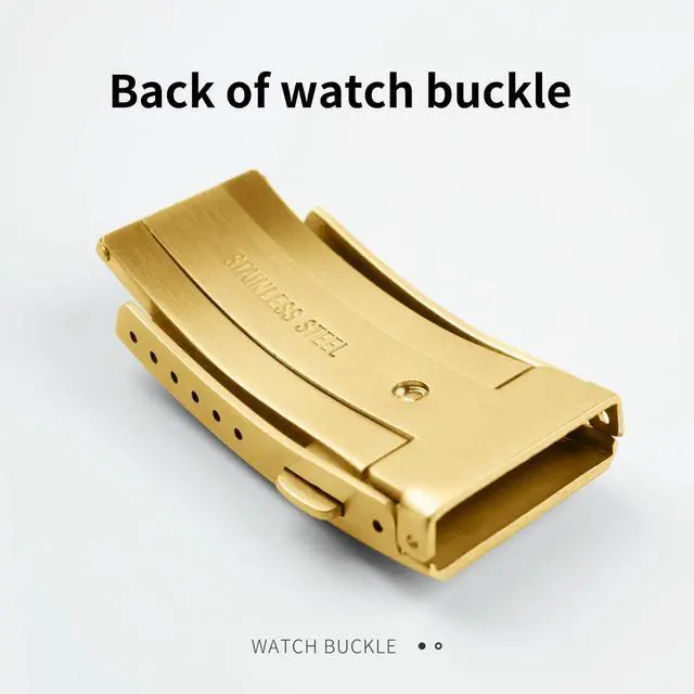 Alt view image 6 of 6 - Adjustable 316L Stainless Steel Fold Watch Buckle 18mm 20mm 22mm Double Lock Button For Rubber Stainless Wristband