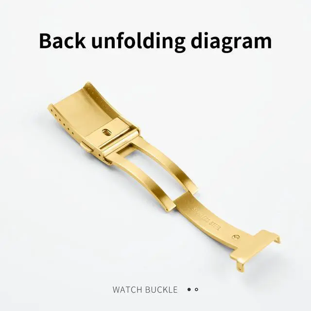 Alt view image 4 of 6 - Adjustable 316L Stainless Steel Fold Watch Buckle 18mm 20mm 22mm Double Lock Button For Rubber Stainless Wristband
