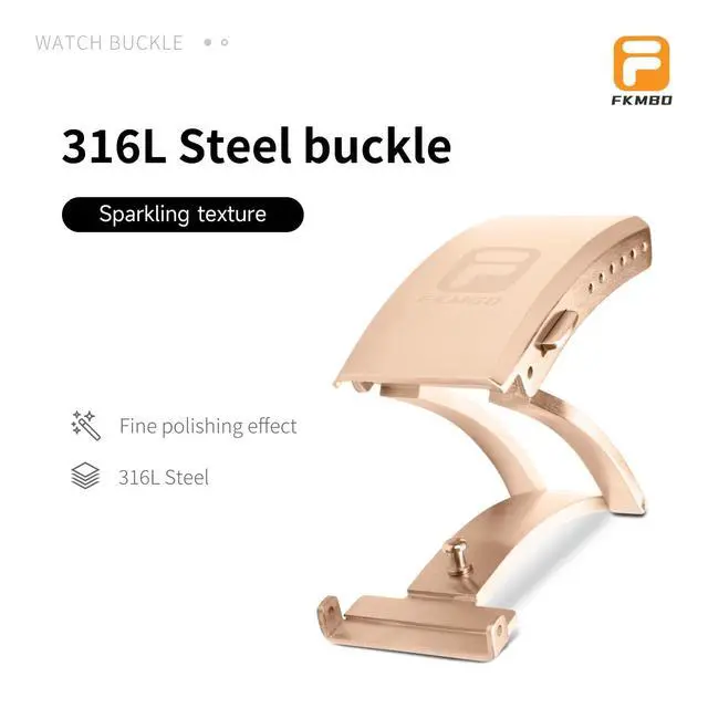Alt view image 2 of 6 - Adjustable 316L Stainless Steel Fold Watch Buckle 18mm 20mm 22mm Double Lock Button For Rubber Stainless Wristband