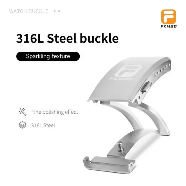 Alt view image 2 of 6 - Adjustable 316L Stainless Steel Fold Watch Buckle 18mm 20mm 22mm Double Lock Button For Rubber Stainless Wristband