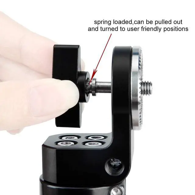 Alt view image 4 of 6 - Rosette Leather Handles with 15mm Rod Clamp Connector for 15mm DSLR Camera Shoulder Rig Support System
