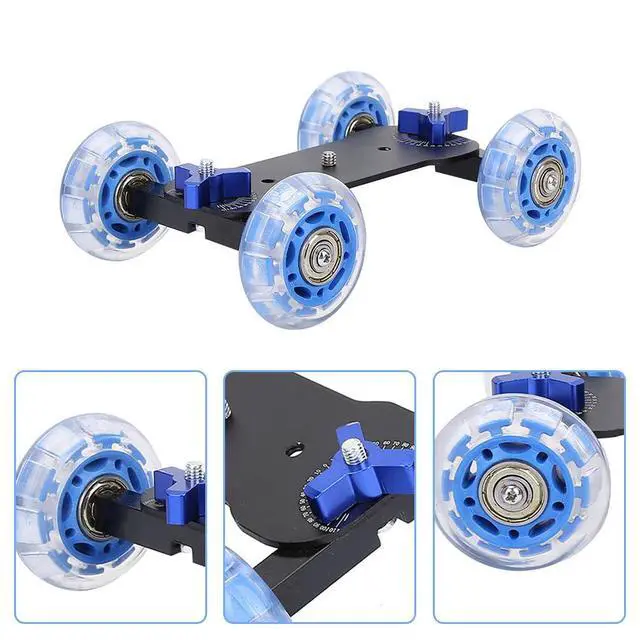 Alt view image 2 of 6 - Camera Slider, Camera Table Dolly Slider Desktop Rail Roller Track | 10KG Capacity Mini Adjustable Skater Car Portable for DSLR Camcorder Mirrorless Smartphone Video Low Level Shooting Panning